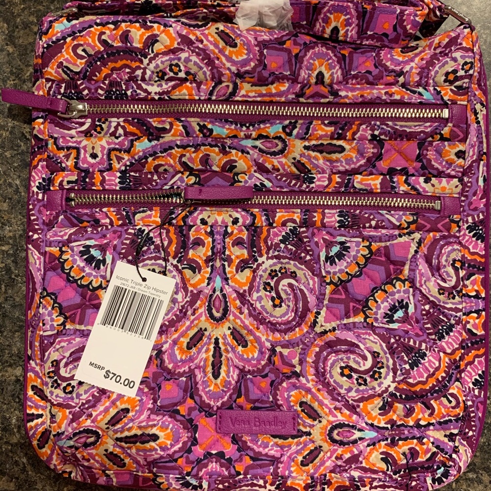 NWT Vera Bradley Triple Zip Hipster-Dream Tapestry
